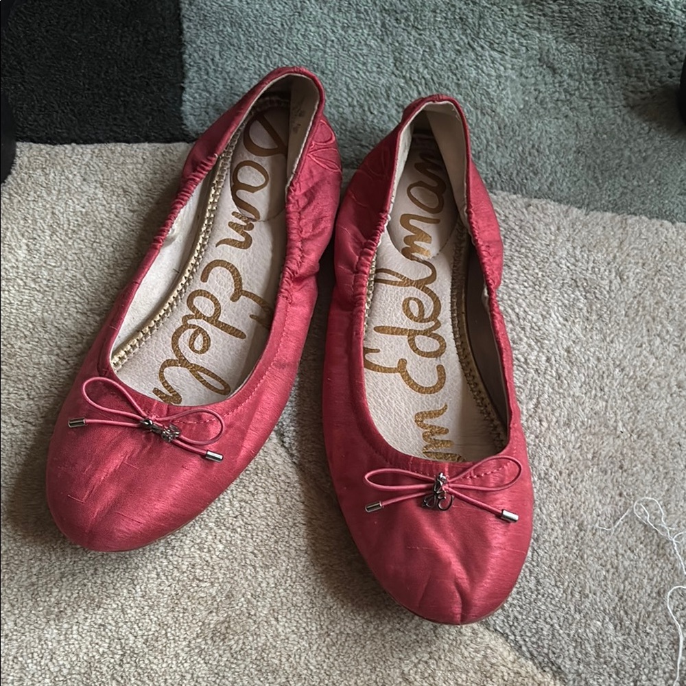 Sam Edelman Red Flats with Bow Detail